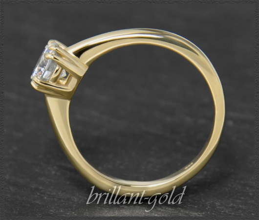 Brillant 585 Gelbgold Ring mit 1,06ct, River, Si