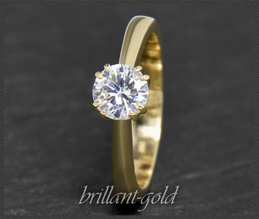 Brillant 585 Gelbgold Ring mit 1,06ct, River, Si