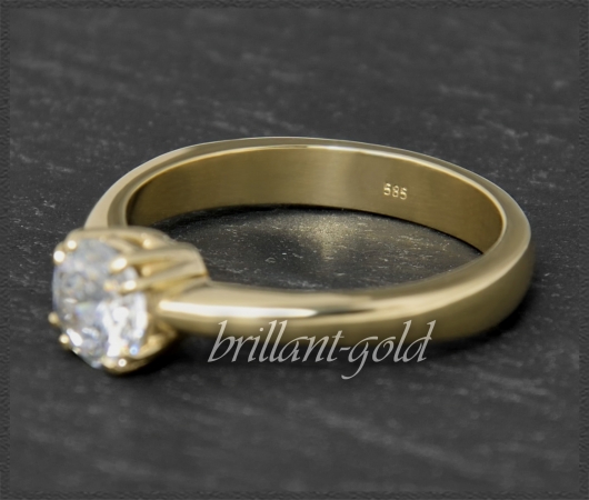 Brillant 585 Gelbgold Ring mit 1,06ct, River, Si