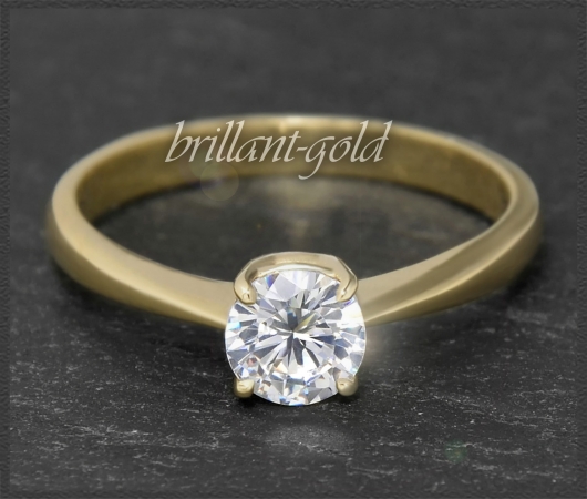 Brillant Ring mit 0,76ct, Si; 14 Karat Gelbgold