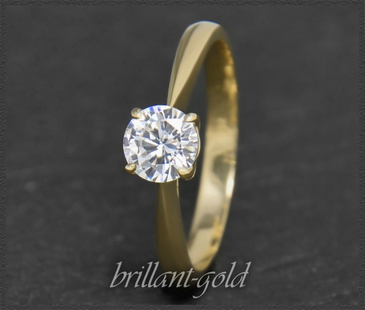 Brillant Ring mit 0,76ct, Si; 14 Karat Gelbgold