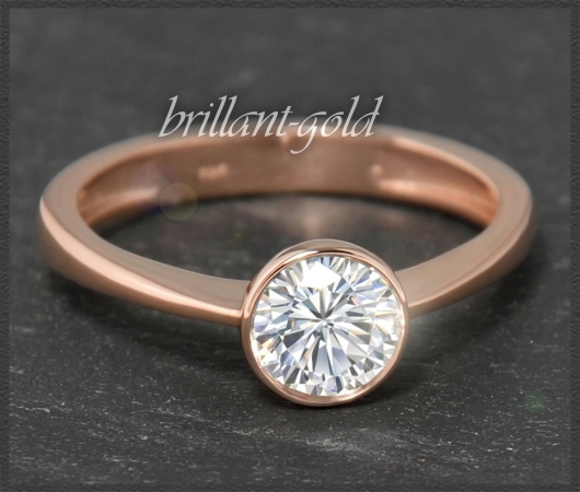 585 Gold Brillant Ring mit 1,03ct, Si2 & River E