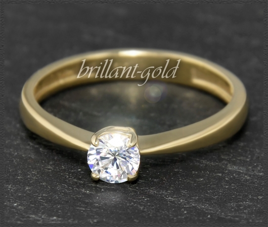 Brillant Ring 585 Gold; 0,37ct, Si1; DGI Zertifikat