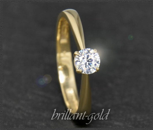 Brillant Ring 585 Gold; 0,37ct, Si1; DGI Zertifikat