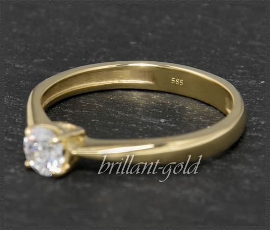 Brillant Ring 585 Gold; 0,37ct, Si1; DGI Zertifikat