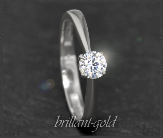 Brillant 585 Gold Ring; 0,35ct, Si1; DGI Zertifikat