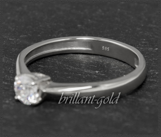 Brillant 585 Gold Ring; 0,35ct, Si1; DGI Zertifikat