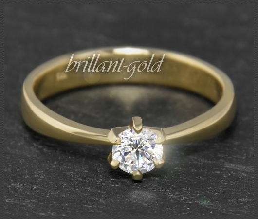 Brillant 585 Gold Ring, 0,41ct, Si1; DGI Zertifikat