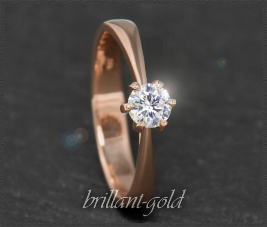 Diamant Ring 585 Rotgold, 0,38ct, DGI Zertifikat