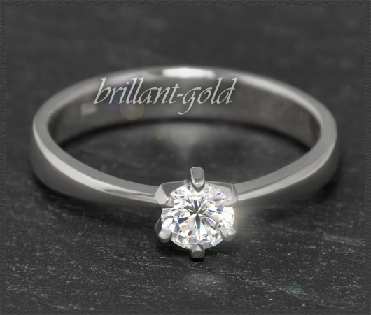 Gold Brillant Ring 0,48ct, River D, Si1; Weißgold
