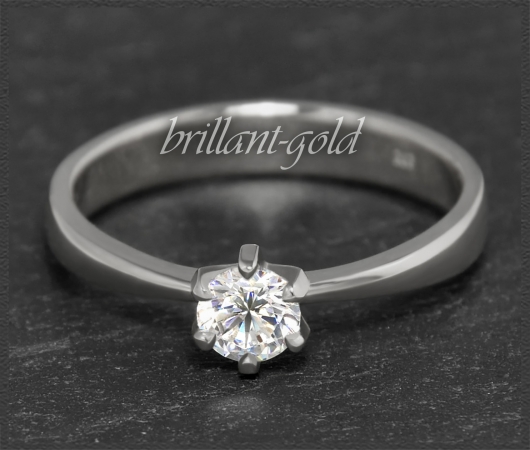 Gold Brillant Ring 0,48ct, River D, Si1; Weißgold
