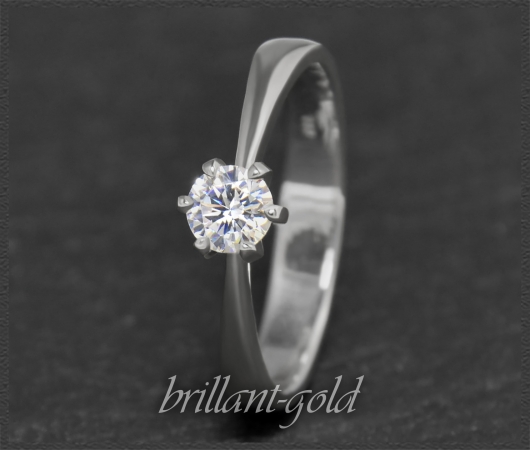 Gold Brillant Ring 0,48ct, River D, Si1; Weißgold