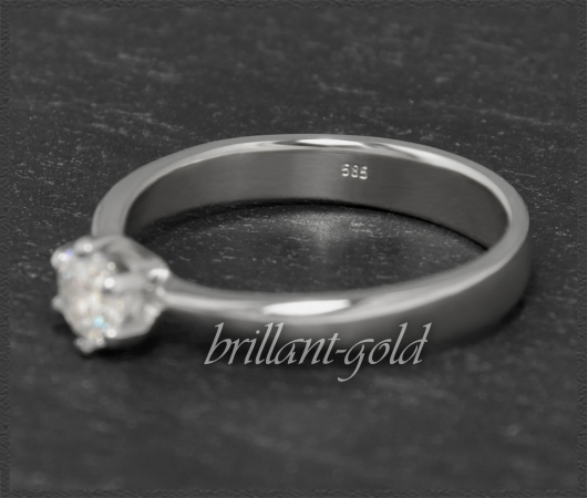 Gold Brillant Ring 0,48ct, River D, Si1; Weißgold