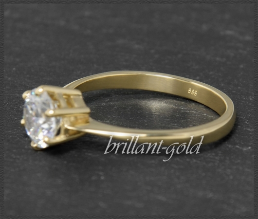 Brillant 585 Gelbgold Ring; 1,06ct, Si3