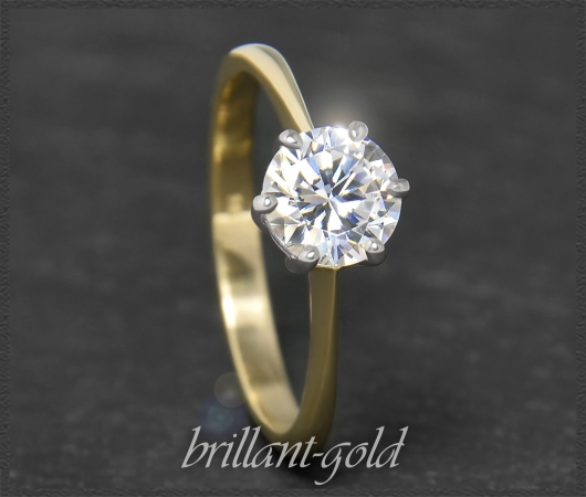 Brillant Ring aus 585 Gold; 1,05ct, VS1