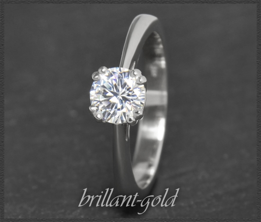 Brillant 585 Gold Solitär Ring, 0,61ct; Si1