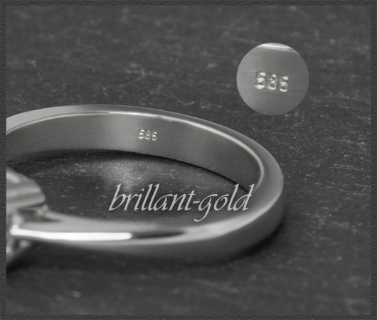 Brillant 585 Gold Solitär Ring, 0,61ct; Si1