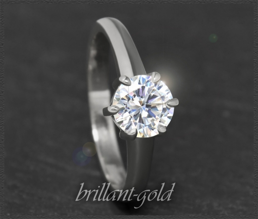 Brillant Ring aus 750 Gold; 1,01ct, VVS1 + IGI Zertifikat