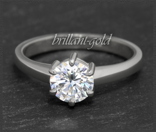 Brillant Ring aus 750 Gold; 1,01ct, VVS1 + IGI Zertifikat