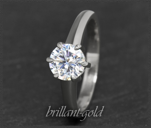 Brillant Ring aus 750 Gold; 1,01ct, VVS1 + IGI Zertifikat
