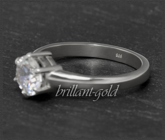 Brillant 585 Gold Damen Ring, 1,30ct, Si2; 14 Karat Weißgold Damenring