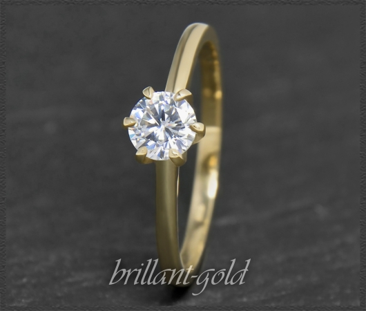 Brillant 585 Gold Ring; 0,59ct, mit DGI Zertifikat