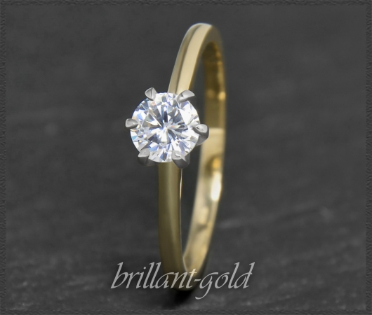 Brillant Ring 585 Gold; 0,54ct, Top Wesselton, Si1-2