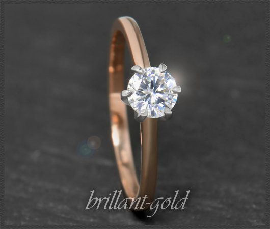 Brillant Ring aus 585 Gold; 0,66ct, F & Si1