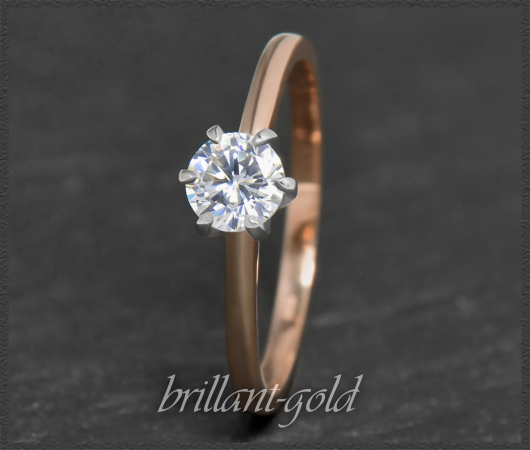 Brillant Ring aus 585 Gold; 0,66ct, F & Si1