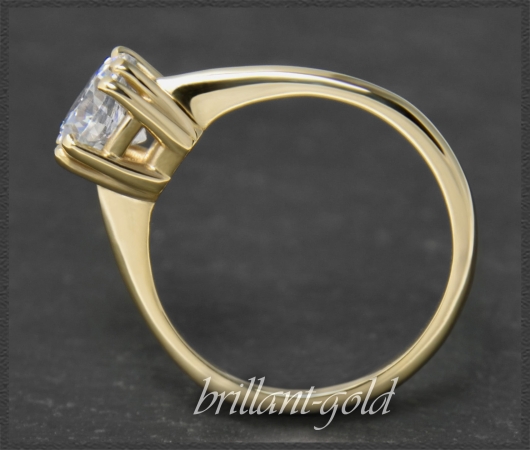 Brillant Ring aus 585 Gelbgold mit 1,26ct, Si2