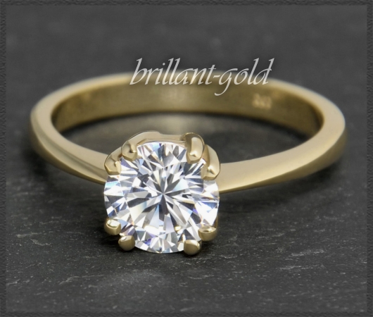 Brillant Ring aus 585 Gelbgold mit 1,26ct, Si2