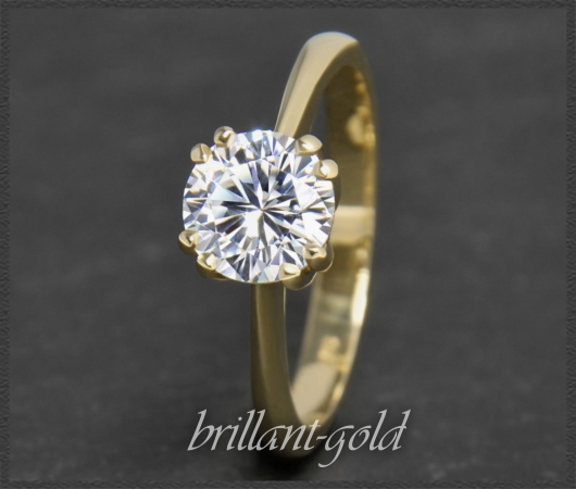 Brillant Ring aus 585 Gelbgold mit 1,26ct, Si2