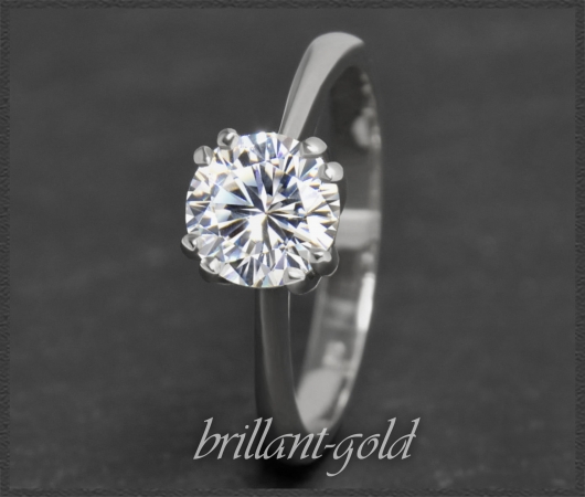 Brillant Ring in 585 Gold; 1,25ct, River E & Si1