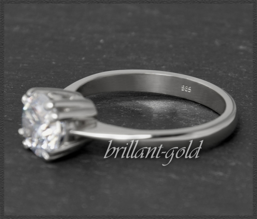 Brillant Ring in 585 Gold; 1,25ct, River E & Si1
