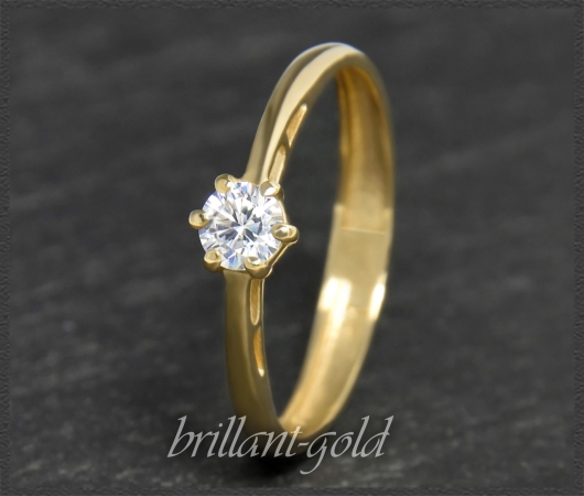 Brillant 585 Gold Ring, 0,32ct, Si1; DGI Zertifikat