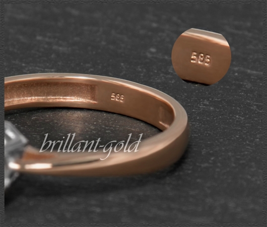 Brillant Ring 585 Gold, 1,32ct; Rot- & Weißgold