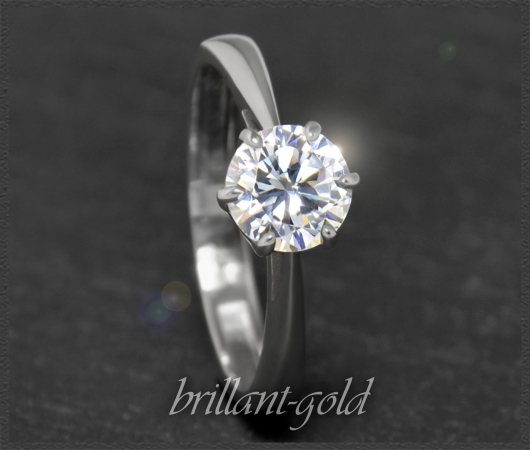 Brillant Ring mit 1,18ct River E & Si2 Diamant, 585 Weißgold