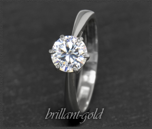 Brillant 585 Gold Ring 1,02ct, Top Wesselton, Si2