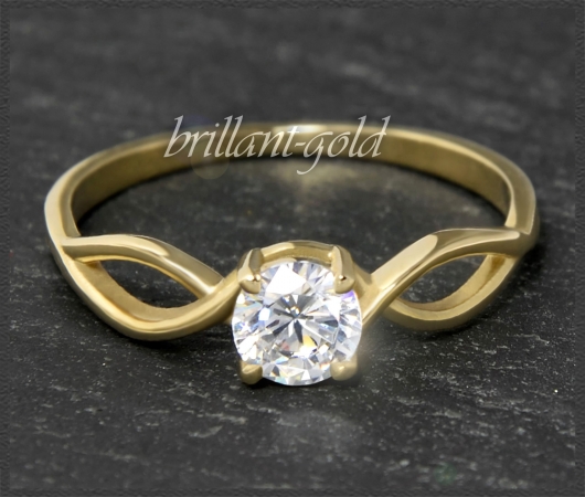 Brillant Ring in 585 Gelbgold; 0,62ct, F & Si2-3