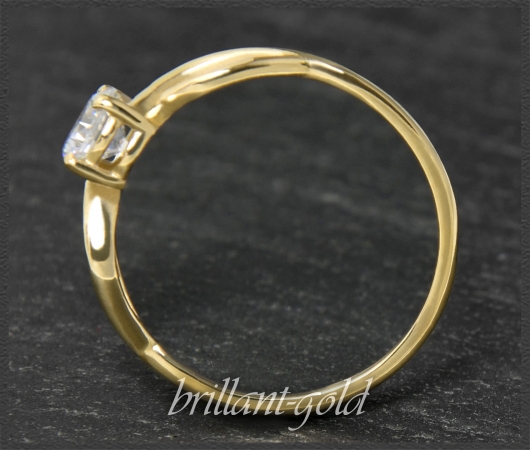 Brillant Ring in 585 Gelbgold; 0,62ct, F & Si2-3