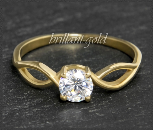 Brillant Ring in 585 Gelbgold; 0,62ct, F & Si2-3