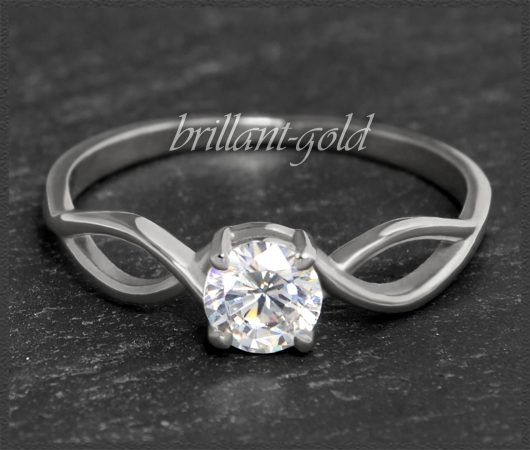Brillant Ring 585 Weißgold; 0,57ct, River E & Si