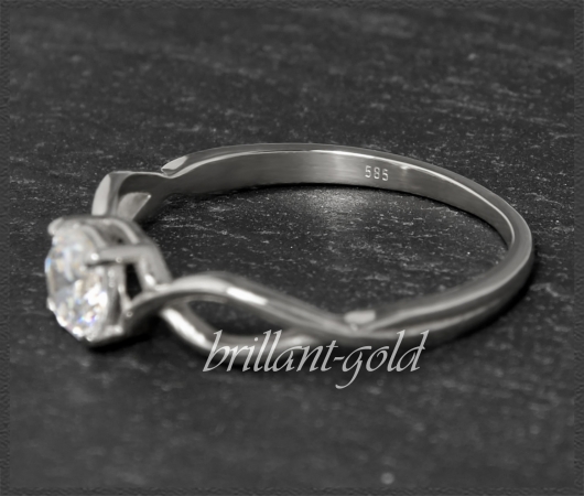 Brillant Ring 585 Weißgold; 0,57ct, River E & Si