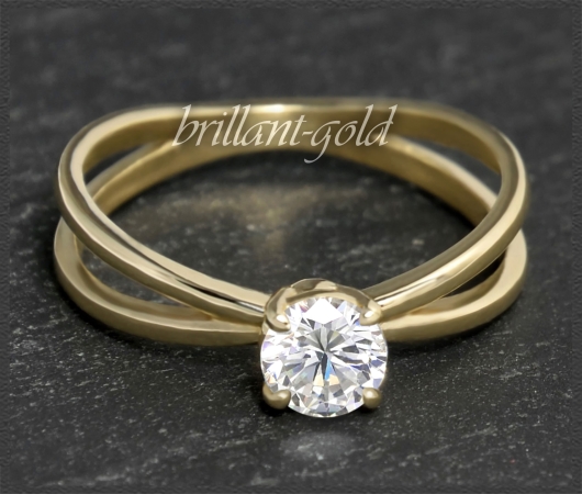 Brillant 585 Gelbgold Ring mit 0,57ct; VS1