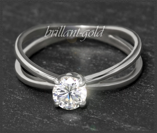 Brillant 585 Gold Ring 0,45ct, Si2; DGI Zertifikat