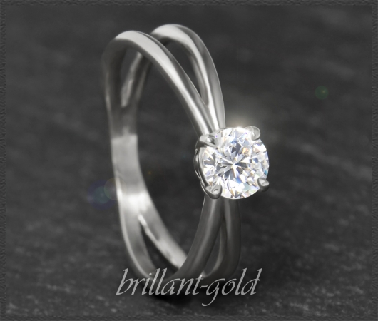 Brillant 585 Gold Ring 0,45ct, Si2; DGI Zertifikat