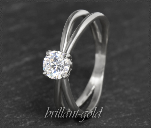 Brillant Ring 585 Gold; 0,54ct, Top Wesselton, VS2