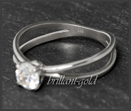 Brillant 585 Gold Ring 0,45ct, Si2; DGI Zertifikat