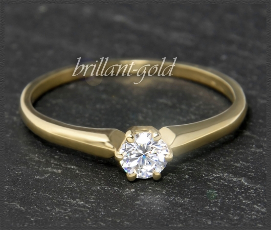 Brillant Ring aus 585 Gold; 0,26ct, Si1 Solitär