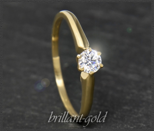 Brillant Ring aus 585 Gold; 0,26ct, Si1 Solitär